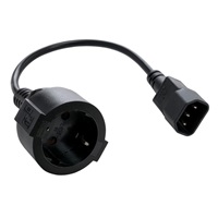 Kabel C-TECH síťový adaptér C14 (M) -> schuko (F), 15 cm