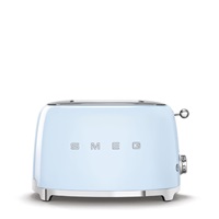Smeg TSF01PBEU toustovač / topinkovač, 2 toasty, 6 úrovní opékání, zásuvka na drobky, styl. 50. let, pastelově modrá