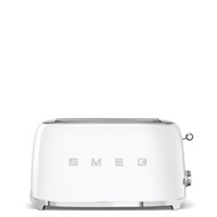 Smeg TSF02WHEU, toustovač / topinkovač, 4 toasty, 6 úrovní opékání, zásuvka na drobky, styl. 50. let, bílá