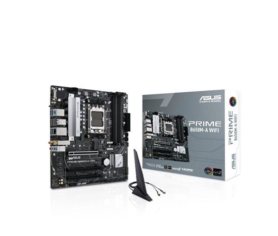 ASUS MB Sc AM5 PRIME B650M-A WIFI II, AMD B650, 4xDDR5, 1xDP, 1xHDMI, 1xVGA, WI-FI, mATX