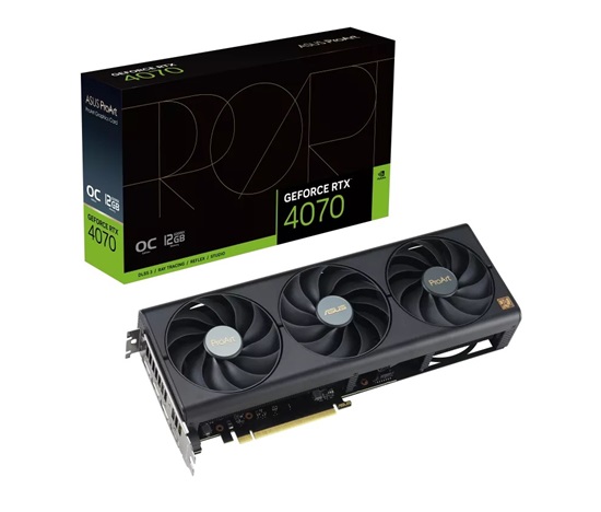 ASUS VGA NVIDIA GeForce RTX 4070 PROART OC 12G, 12G GDDR6X, 3xDP, 1xHDMI