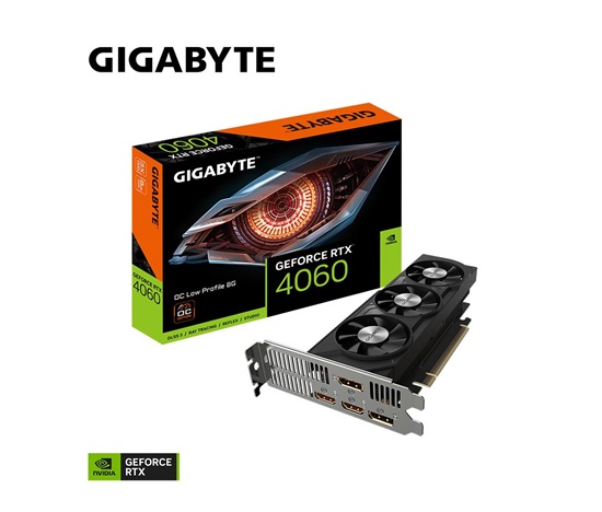 GIGABYTE VGA NVIDIA GeForce RTX 4060 Low Profile OC 8G, 8G GDDR6, 2xDP, 2xHDMI