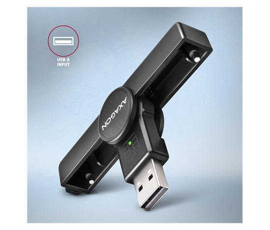 AXAGON CRE-SMPA, USB-A PocketReader czytnik kart identyfikacyjnych