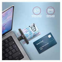 AXAGON CRE-SMPC, USB-C PocketReader czytnik kart identyfikacyjnych