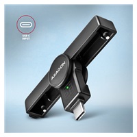 AXAGON CRE-SMPC, USB-C PocketReader czytnik kart identyfikacyjnych