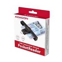 AXAGON CRE-SMPC, USB-C PocketReader czytnik kart identyfikacyjnych