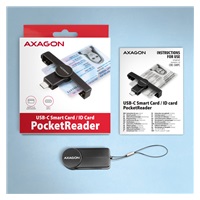 AXAGON CRE-SMPC, USB-C PocketReader czytnik kart identyfikacyjnych