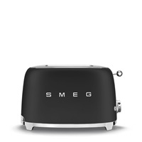 Smeg TSF01BLMEU toustovač / topinkovač, 2 toasty, 6 úrovní opékání, zásuvka na drobky, styl. 50. let, matně černá