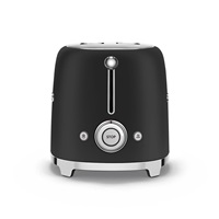 Smeg TSF01BLMEU toustovač / topinkovač, 2 toasty, 6 úrovní opékání, zásuvka na drobky, styl. 50. let, matně černá