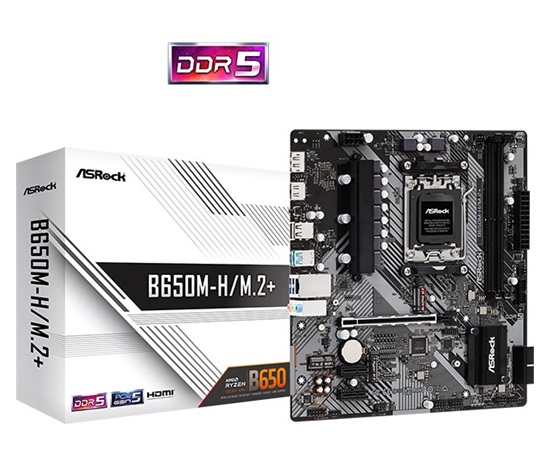 ASRock MB Sc AM5 B650M-H/M.2+, AMD B650, 2xDDR5, 1xDP, 1xHDMI, mATX