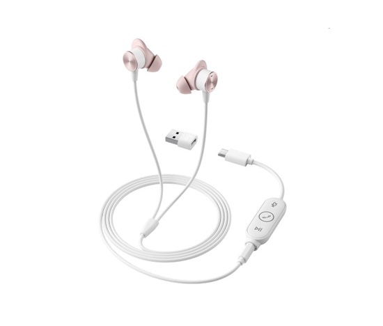 Logitech sluchátka Zone wired Earbuds, drátové, růžová