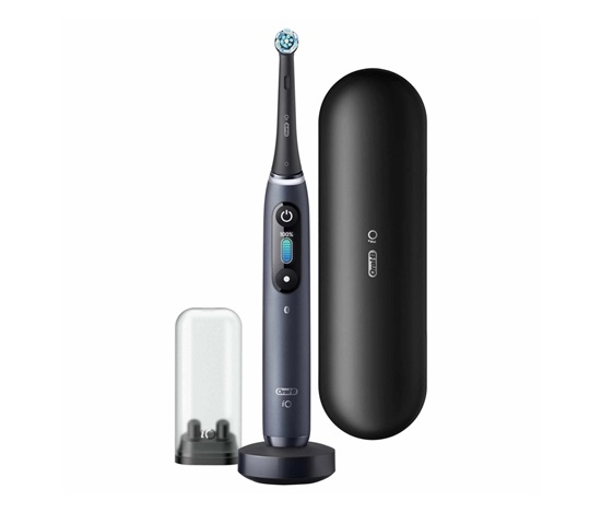 Oral-B iO Series 8 Black Onyx elektrický zubní kartáček, magnetický, 6 režimů, časovač, tlakový senzor, pouzdro, černý