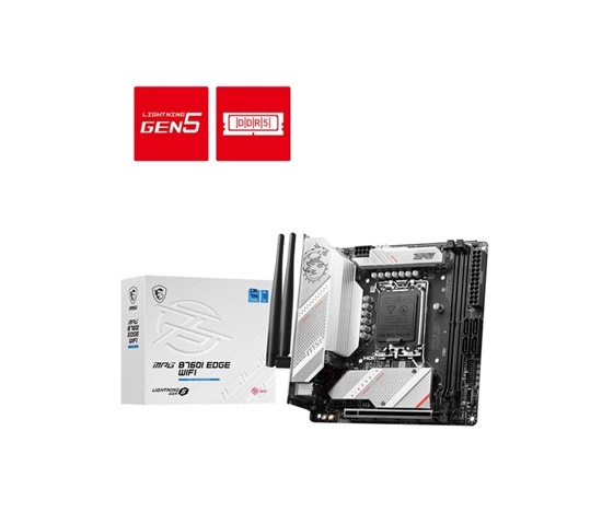 MSI MB Sc LGA1700 MPG B760I EDGE WIFI, INTEL B760, 2xDDR5, 1xHDMI, 1xDP, WI-FI, mini-ITX