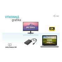 i-tec USB-C Dual 4K/60Hz (single 8K/30Hz) DP Video Adapter