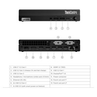 LENOVO PC ThinkCentre M70q Gen4 Tiny - i5-13400T,8GB,512SSD,HDMI,DP,Int. Intel UHD 730,W11P,3Y Onsite