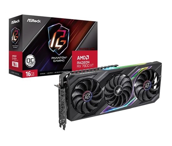 ASRock VGA AMD Radeon RX 7800 XT Phantom Gaming 16GB OC, RX 7800 XT, 16GB GDDR6, 3xDP, 1xHDMI