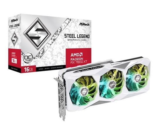 ASRock VGA AMD Radeon RX 7800 XT Steel Legend 16GB OC, RX 7800 XT, 16GB GDDR6, 3xDP, 1xHDMI