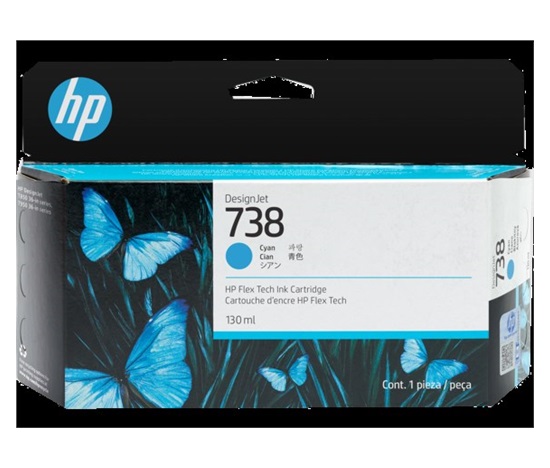 HP 738 130-ml Cyan DesignJet Ink Cartridge