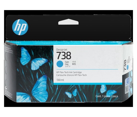 HP 738 300-ml Cyan DesignJet Ink Cartridge