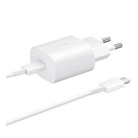 Samsung síťová nabíječka EP-TA800EWE + kabel EP-DA705BWE USB-C, 25W, bílá, (bulk)