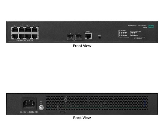 HPE Networking Comware 5120v3 8G PoE 2 SFP+ 125W Fanless Campus Switch S0F79A