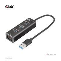 Club3D Rozbočovač, USB-A 3.2 Gen1 na 3x USB 3.1, Gigabit Ethernet