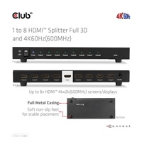 Club3D Video rozbočovač 1:4 HDMI 2.0 4K120Hz, 4 porty, černá