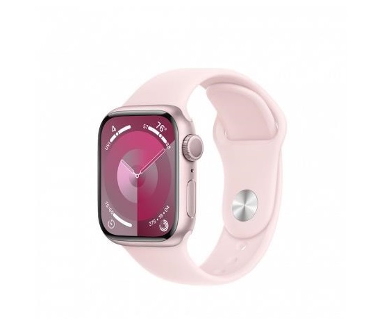 APPLE Watch Series 9 GPS 41mm Pink Aluminium Case with Light Pink Sport Band - S/M