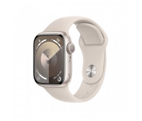 APPLE Watch Series 9 GPS 45mm Starlight Aluminium Case with Starlight Sport Band - M/L