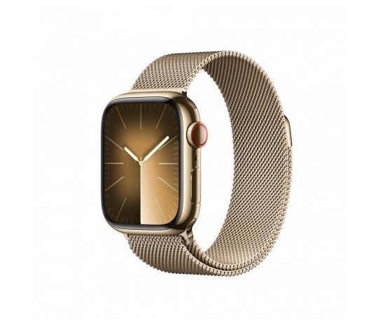 APPLE Watch Series 9 GPS + Cellular 41mm Gold Stainless Steel Case with Gold Milanese Loop