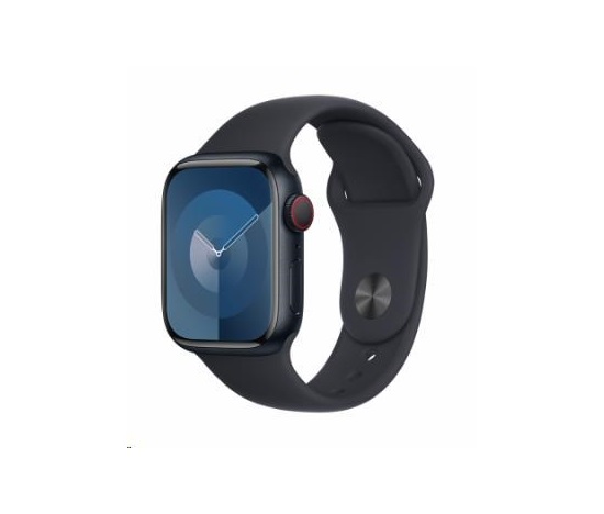 APPLE Watch Series 9 GPS + Cellular 41mm Midnight Aluminium Case with Midnight Sport Band - S/M