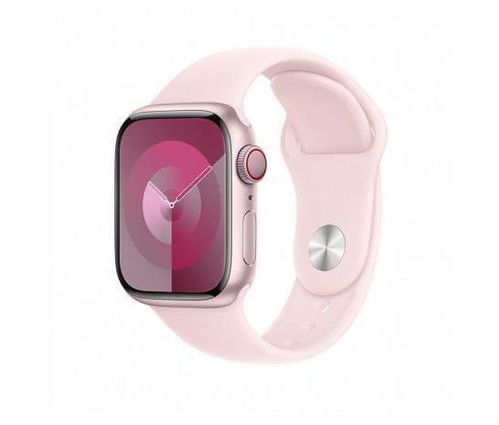 APPLE Watch Series 9 GPS + Cellular 45mm Pink Aluminium Case with Light Pink Sport Band - M/L