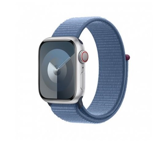 APPLE Watch Series 9 GPS + Cellular 45mm Silver Aluminium Case with Winter Blue Sport Loop