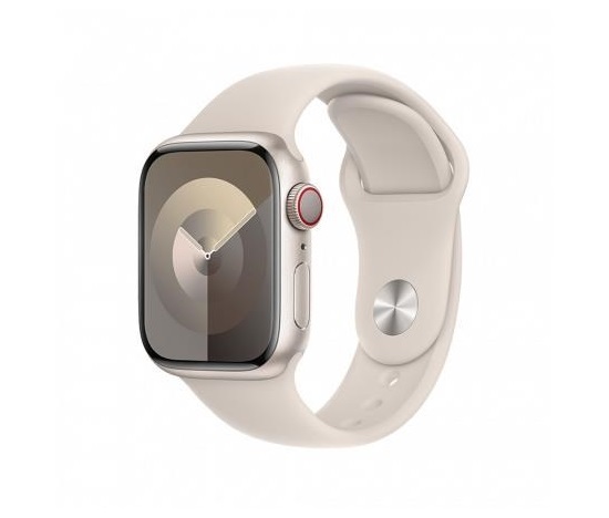 APPLE Watch Series 9 GPS + Cellular 45mm Starlight Aluminium Case with Starlight Sport Band - S/M