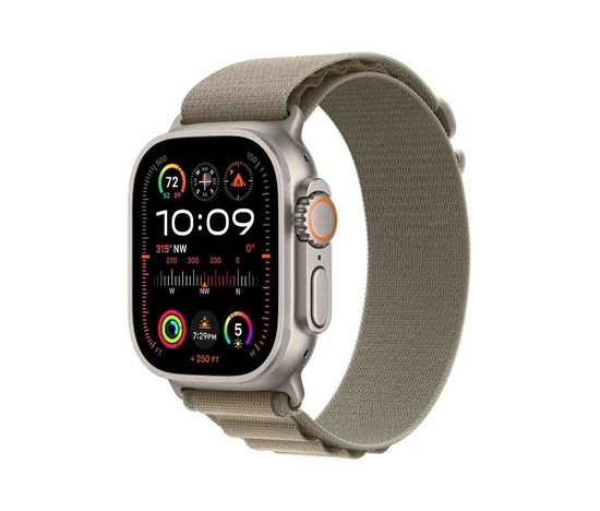 APPLE Watch Ultra 2 GPS + Cellular, 49mm Titanium Case with Olive Alpine Loop - Large