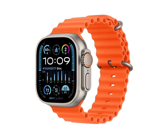 APPLE Watch Ultra 2 GPS + Cellular, 49mm Titanium Case with Orange Ocean Band