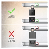 AXAGON ADE-MINIC, USB-C 3.2 Gen 1 - karta sieciowa Gigabit Ethernet MINI, Realtek 8153, instalacja automatyczna, czarna