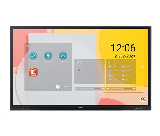 SHARP/NEC LCD 86" Infrared PN-LC862, 3840x2160, 450nit, 8ms, 16/7, VGA, DP, USB-C, HDMI, USB, dotykový displej