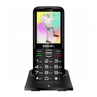 EVOLVEO EasyPhone XO, mobilní telefon pro seniory s nabíjecím stojánkem, černá