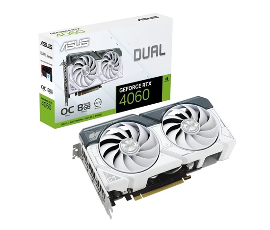 ASUS VGA NVIDIA GeForce RTX 4060 DUAL WHITE OC 8G, 8G GDDR6, 3xDP, 1xHDMI