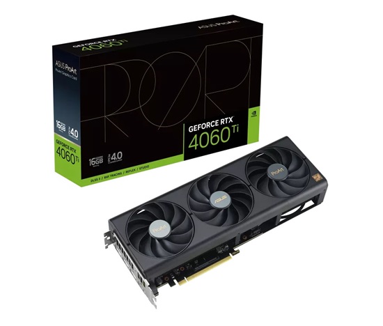 ASUS VGA NVIDIA GeForce ProArt RTX 4060 Ti 16G, RTX 4060 Ti, 16GB GDDR6, 3xDP, 1xHDMI