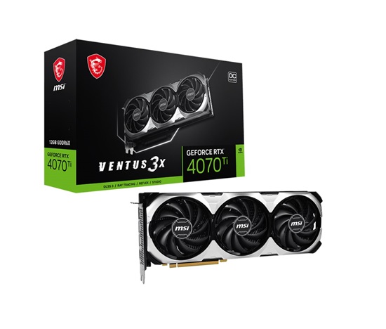 BAZAR - MSI VGA NVIDIA GeForce RTX 4070 Ti VENTUS 3X 12G OC, RTX 4070 Ti, 12GB GDDR6X, 3xDP, 1xHDMI - Po opravě (Bez pří