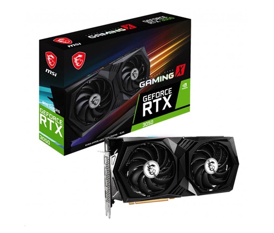 BAZAR - MSI VGA NVIDIA GeForce RTX 3050 GAMING X 8G, RTX 3050, 8GB GDDR6, 3xDP, 1xHDMI - Po opravě (Bez příšlušenství)