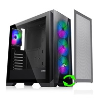 EVOLVEO Ptero Q2+, 2x čelní panel - sklo /mřížka, case ATX, černá, 4x ARGB Ventilátor