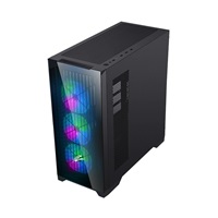 EVOLVEO Ptero Q2+, 2x čelní panel - sklo /mřížka, case ATX, černá, 4x ARGB Ventilátor