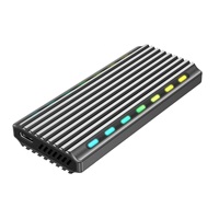 GEMBIRD externí box pro M.2 NVMe disky, USB 3.1, hliník, podsvícení, černá