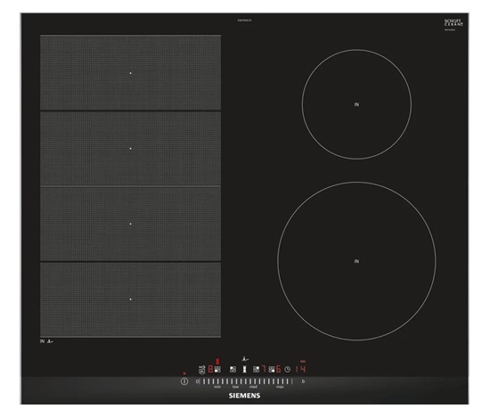 Siemens EX675FEC1E varná deska, 7400 W, indukční, časovač, zámek ovládacího panelu, rozpoznání hrnce, černá