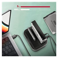 AXAGON ADSA-DC, USB-C 5Gbps - 2x SATA 6G 2.5"/3.5" SSD/HDD CLONE DUAL stacja dokująca