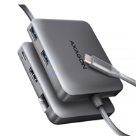 AXAGON HMC-5HL USB 5Gbps hub, 2x USB-A, HDMI 4k/60Hz, RJ-45 GLAN, PD 100W, kabel USB-C 20cm