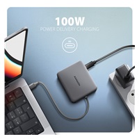 AXAGON HMC-5HL USB 5Gbps hub, 2x USB-A, HDMI 4k/60Hz, RJ-45 GLAN, PD 100W, kabel USB-C 20cm